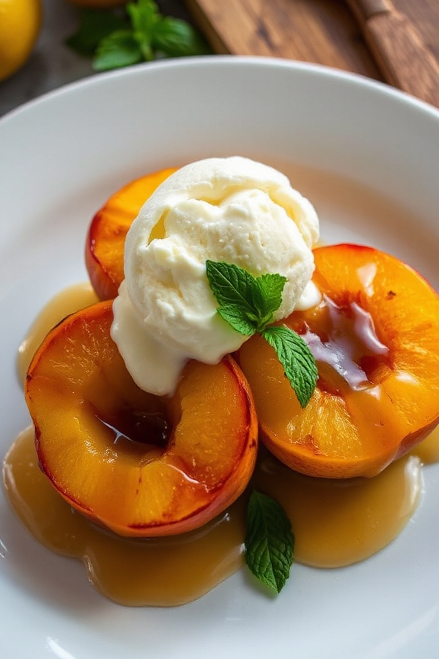baked peaches with honey lemon