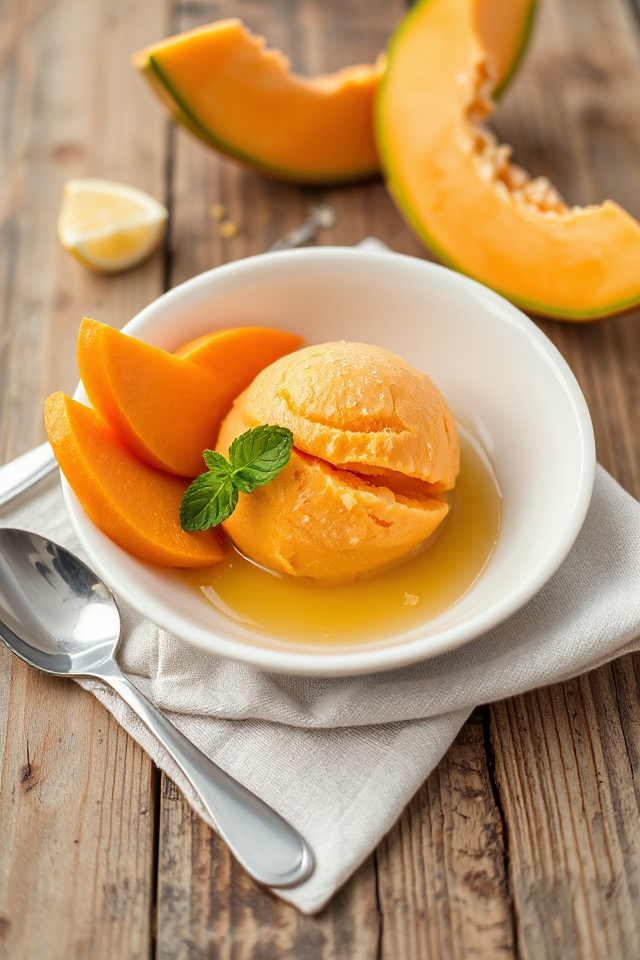 cantaloupe lemon sorbet recipe