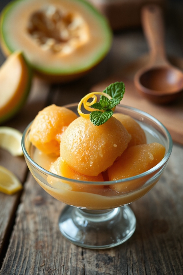 cantaloupe sorbet making process