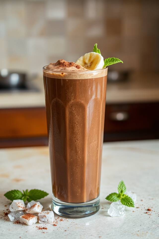 chocolate banana protein smoothie