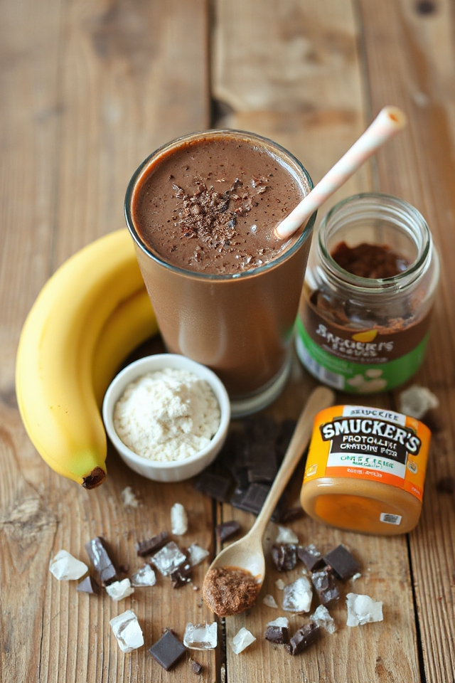 chocolate banana protein smoothie