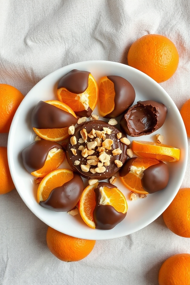 chocolate oranges with peanuts