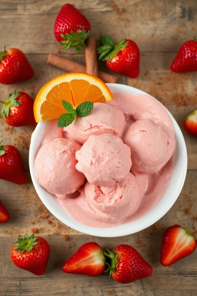 cinnamon orange strawberry sherbet recipe