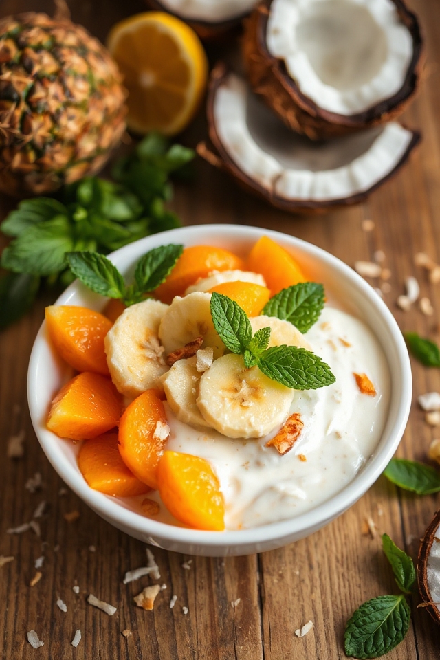 coconut pineapple fruit pudding