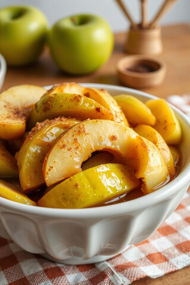 cooked apples with cinnamon