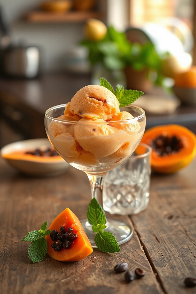 creamy papaya ice cream