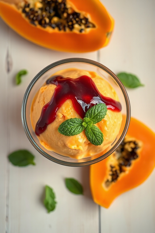 creamy papaya ice cream