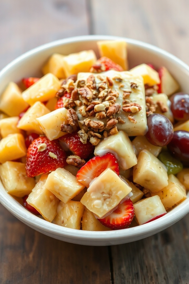 creamy pecan fruit salad