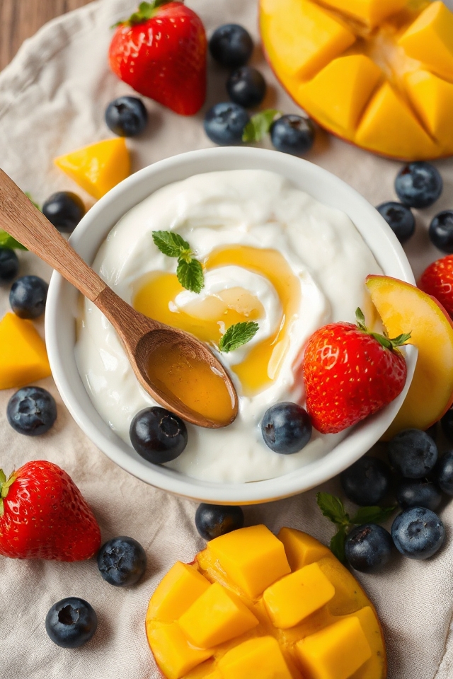 creamy yogurt with fruit