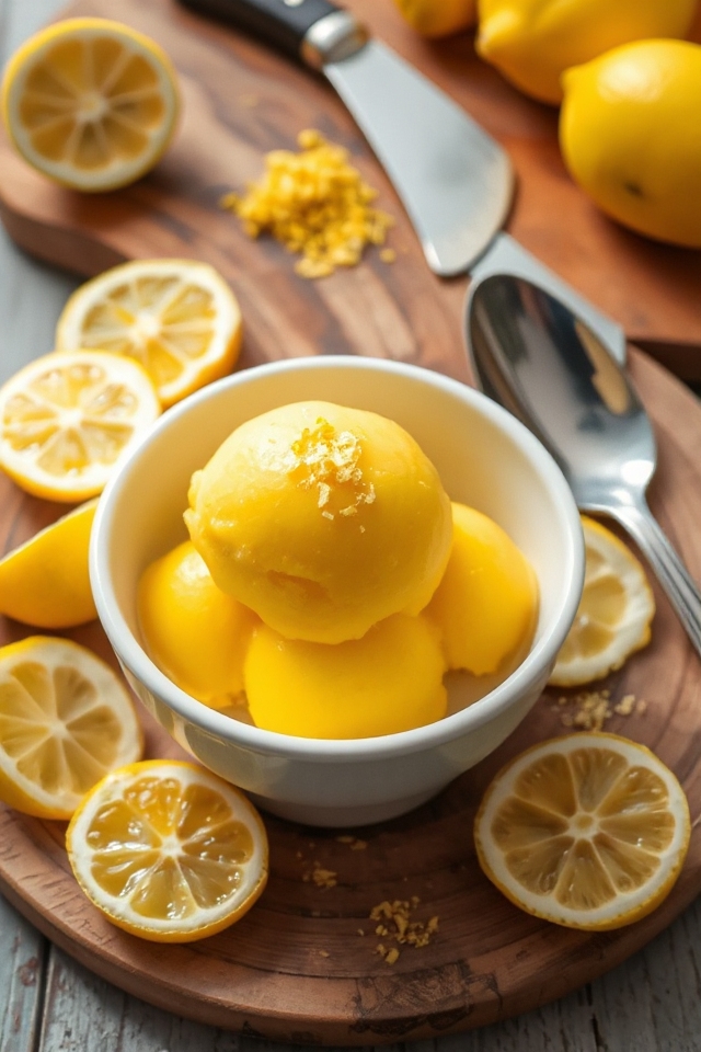 fresh lemon sorbet recipe
