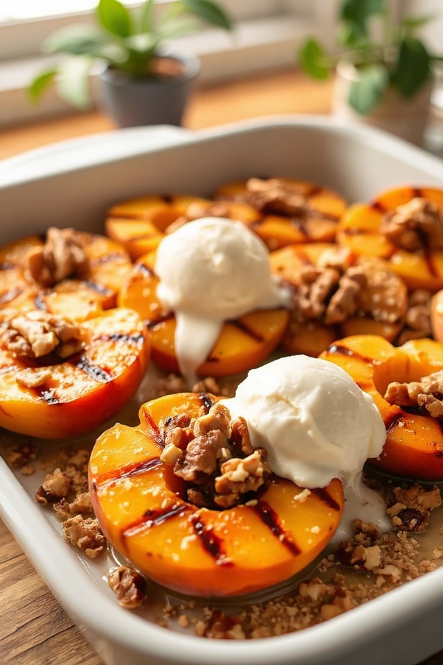 grilled peaches with rum