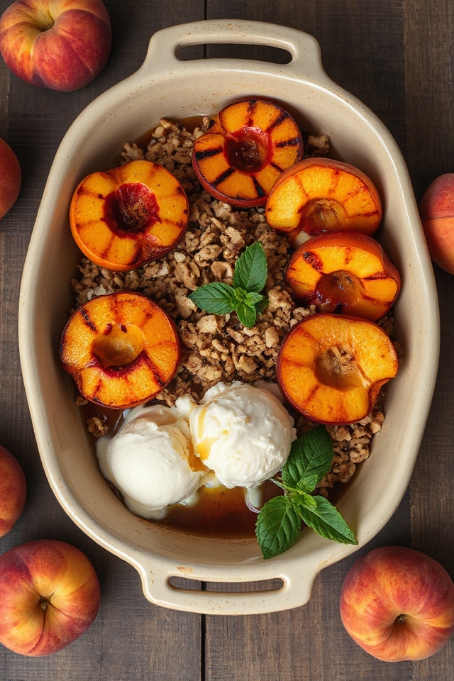 grilled peaches with spiced rum