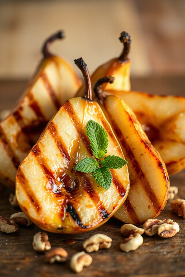 grilled pears with wine