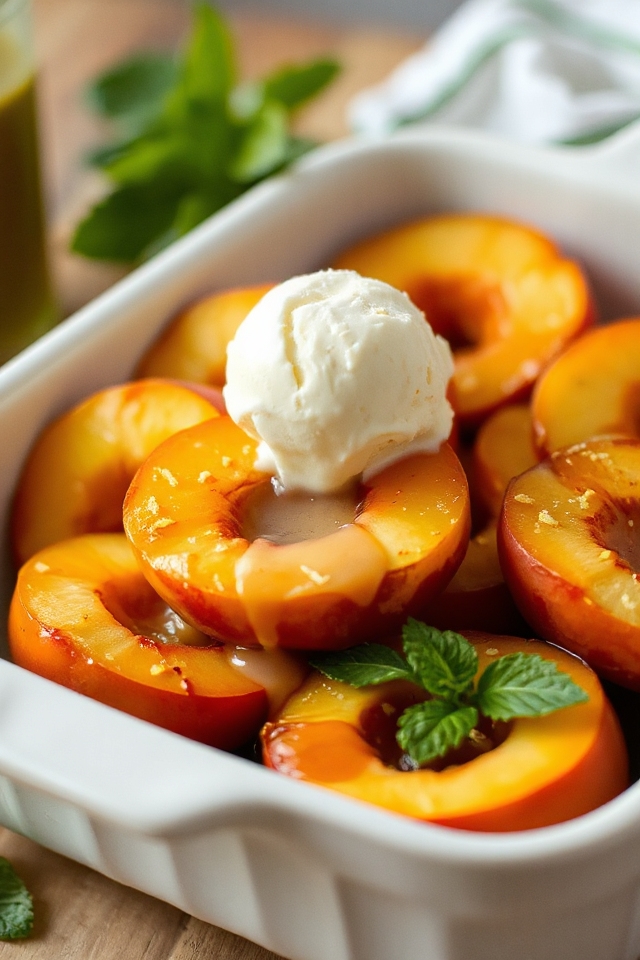 honey lemon baked peaches delight