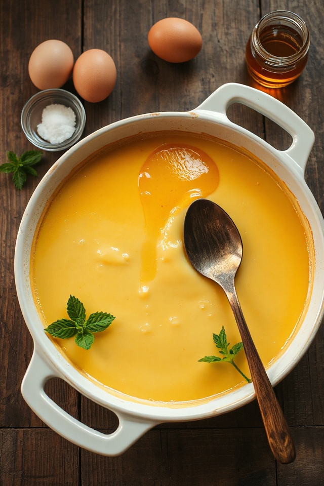 honey sweetened baked custard recipe