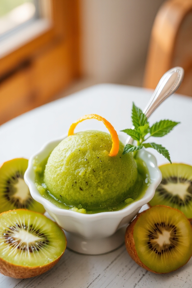 kiwi sorbet preparation steps