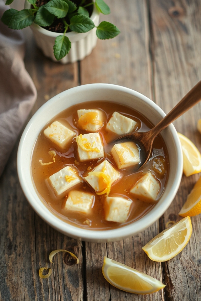 lemon flavored tofu dessert recipe