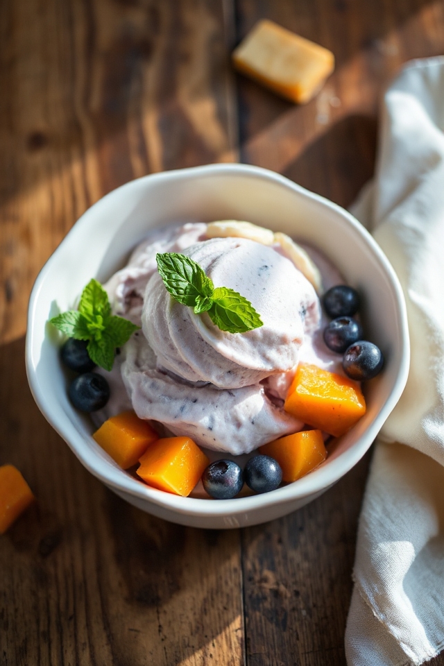 minty banana blueberry ice cream