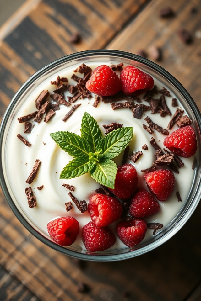 minty raspberry chocolate yogurt