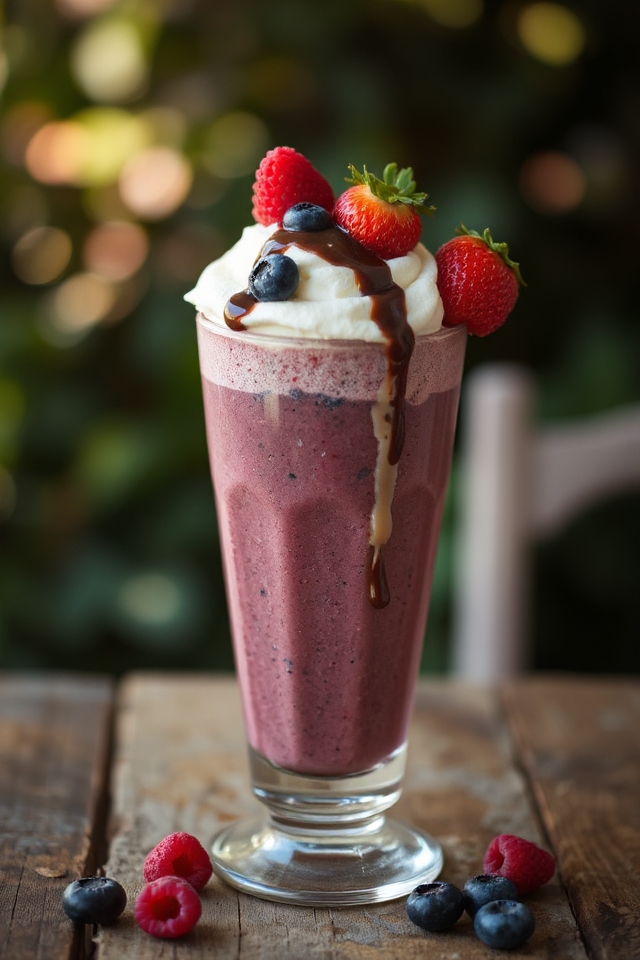 mixed berry chocolate smoothie