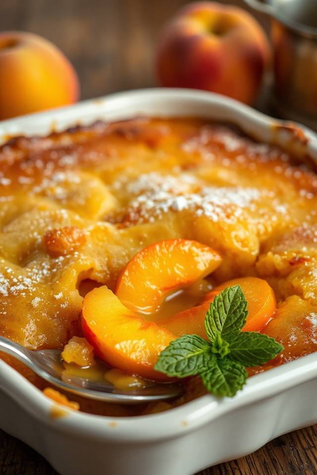 peach pudding baking instructions