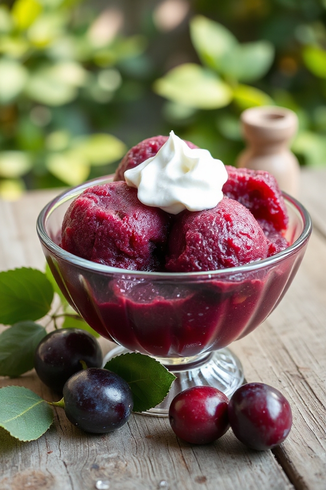 plum sorbet homemade delight