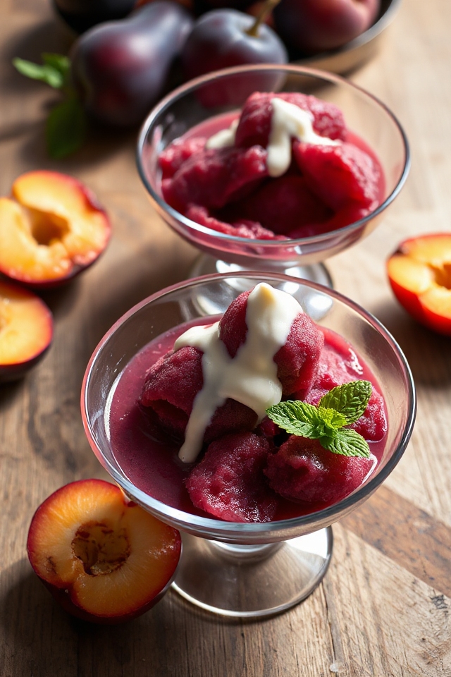 plum sorbet with marsala