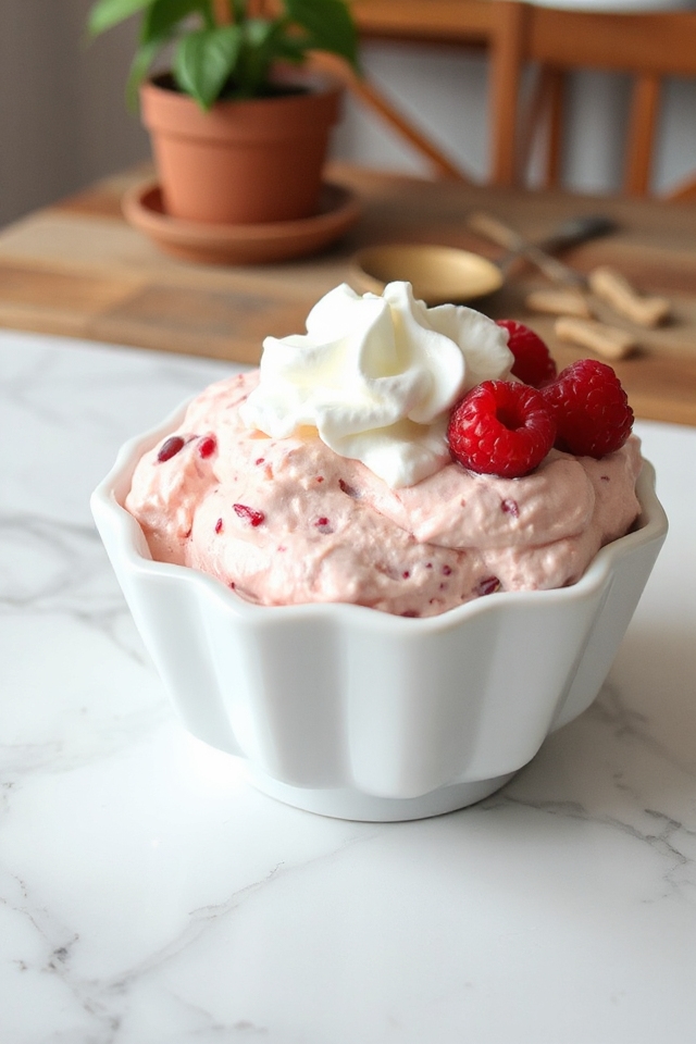 raspberry yogurt fluff dessert
