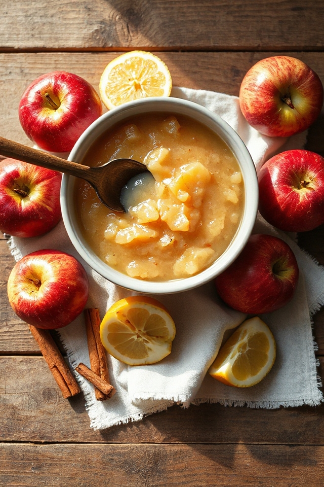 red skinned applesauce with cinnamon