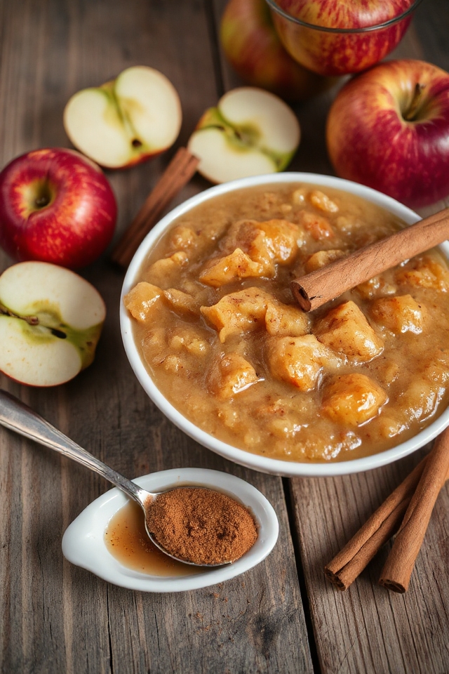 slow cooked spiced apple puree