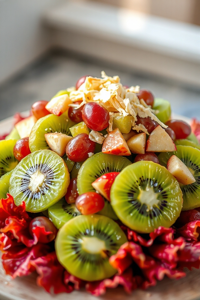 tropical kiwi cheese salad