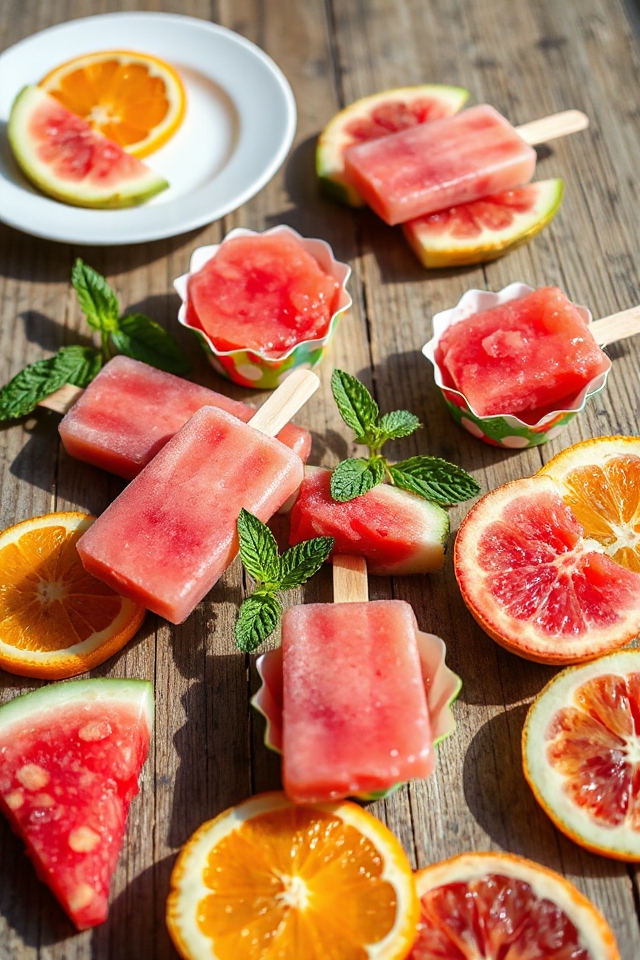 watermelon orange juice popsicles